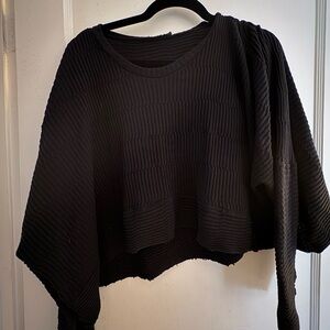 Black Ribbed Women's Top
